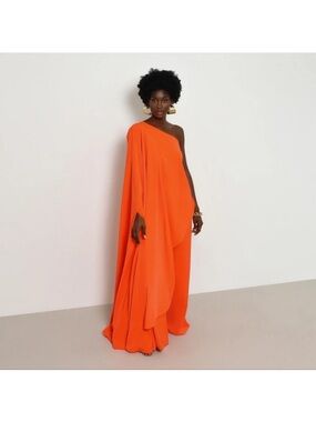 NWT Hanifa Elle Orange One Shoulder Draping TOP ONLY Size 2X